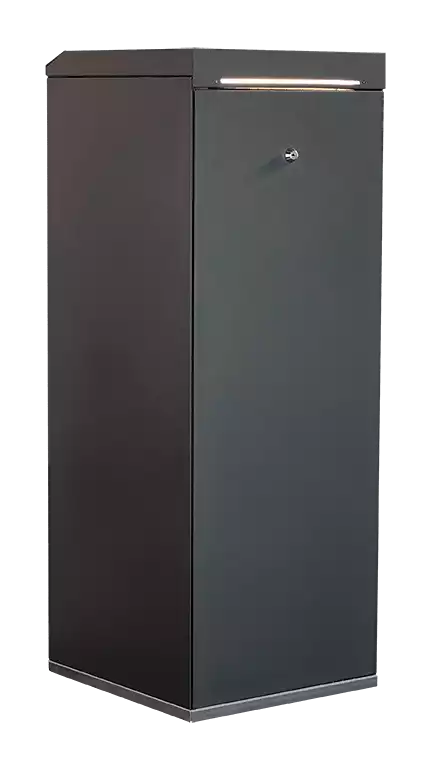 Borne anti-moustique professionnelle, modèle Urban, de couleur anthracite avec éclairage LED intégré pour une terrasse