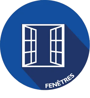 Icône représentant une fenêtre ouverte pour la rubrique des fenêtres à Pau.